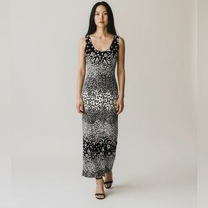Soma Black and Cream Floral Maxi Tank Dress Size XS